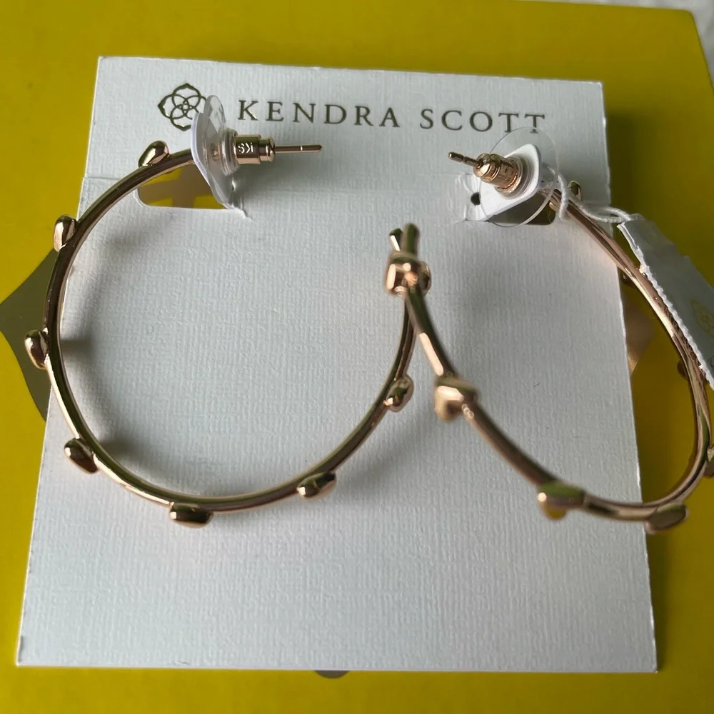 NWT Kendra Scott Haven Hoop Earrings Rose Gold - Picture 4 of 8